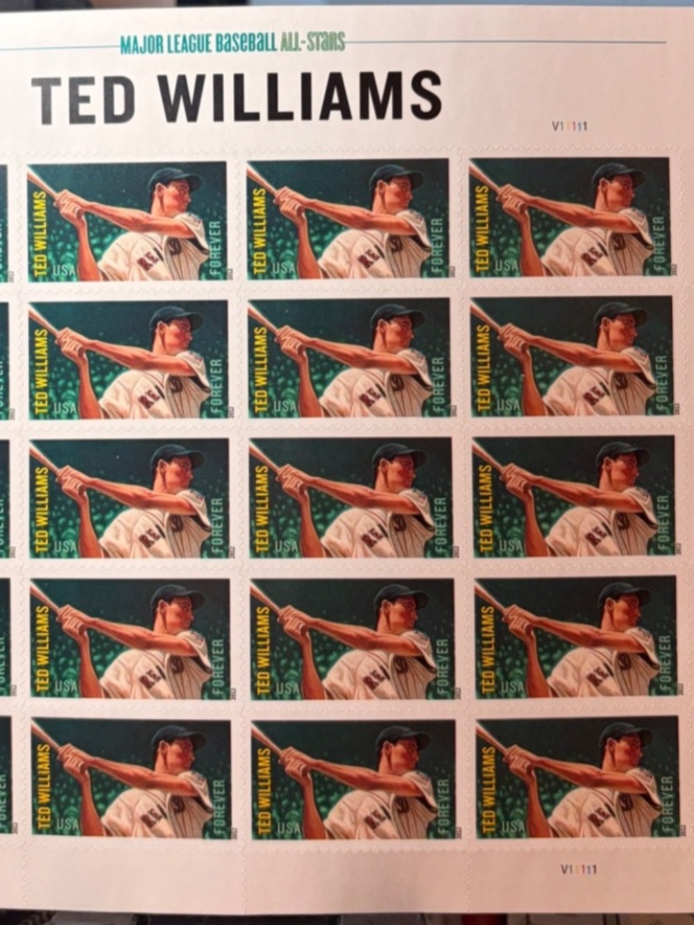 Baseball- Ted Williams Pane of 20, VF U.S. # 4694 #206566188879